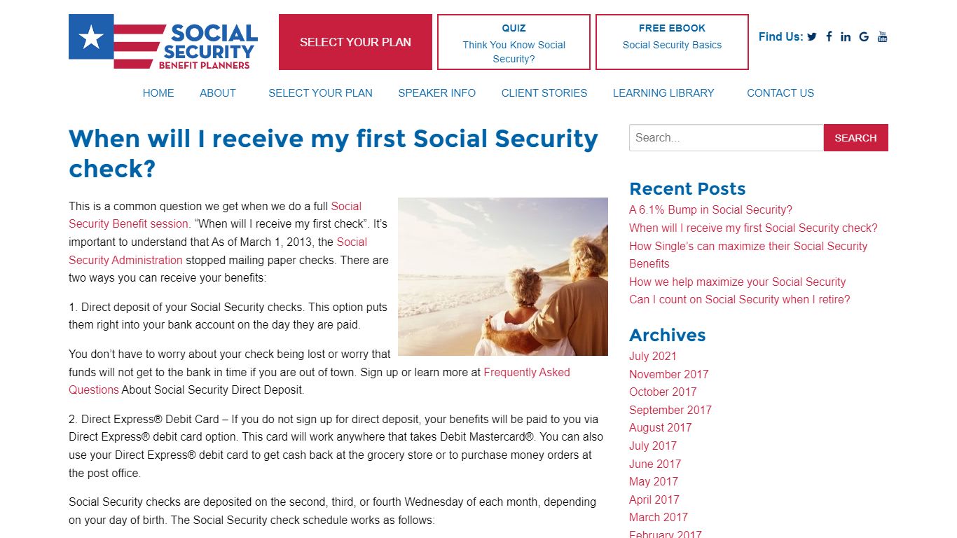 When will I receive my first Social Security check?